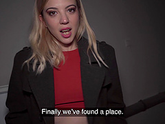 Long-haired blonde Musa Martina gives a messy blowjob