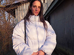 Hot brunette gets pounded by her mate in doggystyle