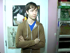 Skinny gay Kevin Case gets his mouth ass fucked in public