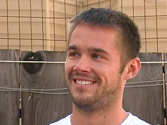 Josh West gets his mouth and ass fucked in a shop and loves it