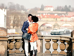 Interracial couple gets naughty in missionary position