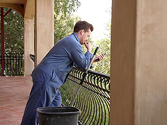 Petite brunette gets her natural tits covered in cum