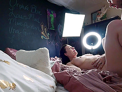 Brunette hottie gives James Deen a sloppy blowjob in this steamy video