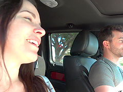 Brunette Dana Dearmond and her couple play with fetish toys