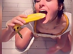 Sensual shower with natural tits and panties fetish