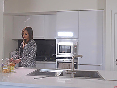 Black bull drills skinny brunette in doggystyle