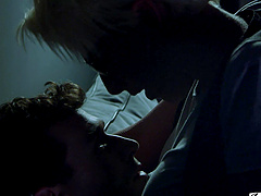 Steamy blowjob from a hot short-haired babe to her lucky dude