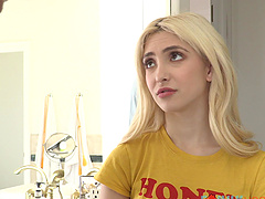 Long-haired blonde Jane Wilde rides and licks her way to satisfaction