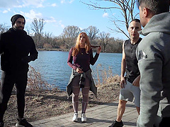 Redhead Kiara shows off her nice ass and tattoos in a hot sex scene