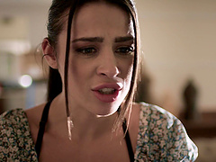 Brunette babe with natural tits gets her asslick dreams fulfilled