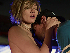 Lucky couple gets to watch Maya Woulfe's sensual pussy licking