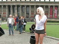 Fucking a Hot Tied Up Blonde Outdoors After a Public Disgrace