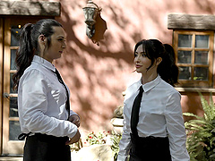 Steamy threesome with Jane Wilde and Khloe Kay