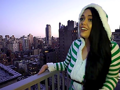 Long-haired beauty gets her wish for a big cock