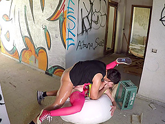 Tattooed babe gives her man a steamy pantyhose handjob