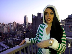 Clothed sex turns into intense interracial pounding