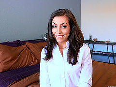 Natural tits beauty Spencer Bradley rides her lover's cock in pov