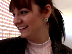 Brunette babe rides her man like a pro in cowgirl position