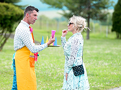 Blonde bombshell Brittany Bardot takes on Marco Bull in passionate sex scene