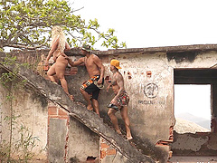 Beautiful latina gives great blow job and anal sex with two guys