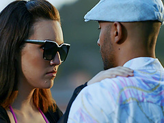 Brunette beauty Freya Parker rides her man like a pro