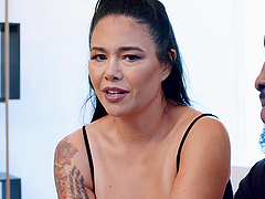 Inked and natural hottie Dana Vespoli rides Isiah Maxwell's cock