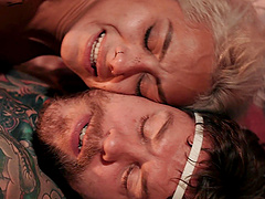 Veronica Leal shows off her oral skills in a steamy threesome