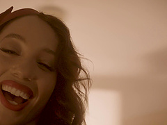 Hairy pussy threesome with natural tits and ebony babes