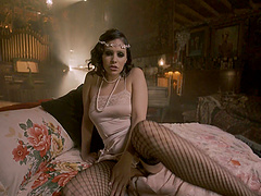 Brunette bombshell Violet Starr rides Seth Gamble's cock in hot stockings