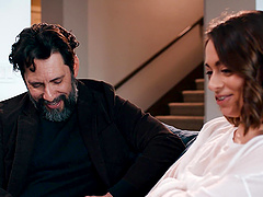 Beautiful brunette gets her pussy licked by Tommy Pistol and fucked in missionary position.