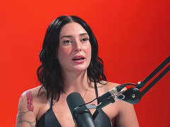 Brunette beauty Charlotte Sins gets a tattoo and uses a vibrator