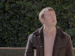 Beautiful brunette Charlotte Sins gives a great blowjob and gets a nice load on her natural tits.