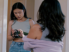 Beautiful girl with long hair Lulu Chu in hot scene with toys