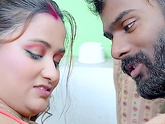 Nurse and patient have sex on the bed in the hospital room.