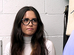 Shaved pussy gets pounded in missionary position