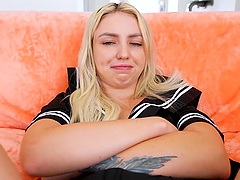 Beautiful blonde gets her ass toyed by Alex Jett in a pov video.