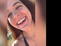 Beautiful woman with long hair Abbie Maley gives a blowjob in pov style.