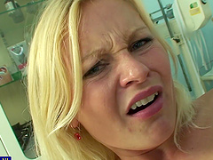 Kathy Sweet is a blonde beauty who enjoys rough sex in high heels.