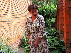 Nata in fishnet stockings, solo pleasure.