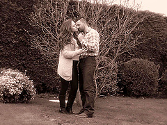 A blonde with long hair gives a blowjob and then has sex with a man.