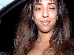 Beautiful woman with natural breasts Luna Black has sex in a car.