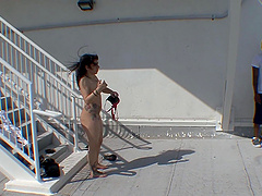 Beautiful brunette gets a ball licking and a big cock in her mouth.