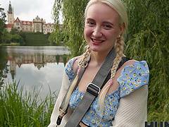 Beautiful long hair blonde gets fucked in reverse cowgirl position.