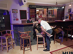 Beautiful blonde gives great blow job and rides dick in hot stockings