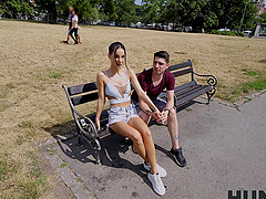 Charlie Dean is a hot girl with natural tits who gives a blowjob to her husband.