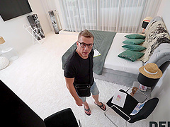 A hot blonde gets her holes filled in every which way.