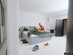 A hot blonde gets her holes filled in every which way.