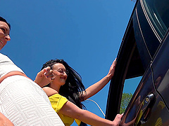 Linda Caprice and Mia Darklin in a hot lesbian scene with a facial finish.