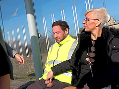 Beautiful woman with glasses Linda Caprice in hot scene.