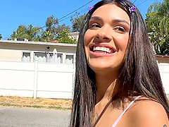 Natural tits latina beauty gets a rough anal fuck in pov